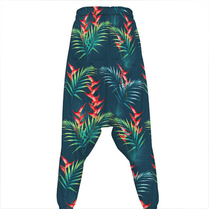 Tropical Plants Hawaii Pattern Print Hammer Pants