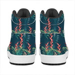 Tropical Plants Hawaii Pattern Print High Top Leather Sneakers