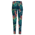 Tropical Plants Hawaii Pattern Print High-Waisted Pocket Leggings