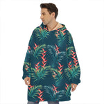 Tropical Plants Hawaii Pattern Print Hoodie Blanket