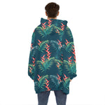 Tropical Plants Hawaii Pattern Print Hoodie Blanket