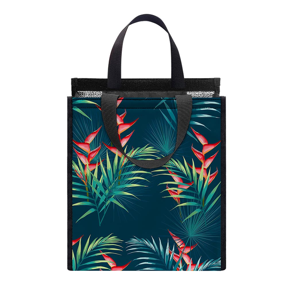 Tropical Plants Hawaii Pattern Print Insulated Lunch Tote