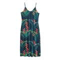 Tropical Plants Hawaii Pattern Print Jersey Midi Cami Dress