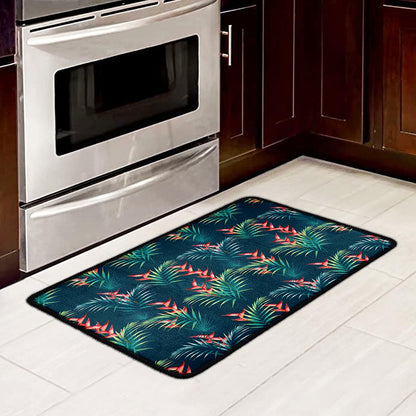 Tropical Plants Hawaii Pattern Print Kitchen Mat