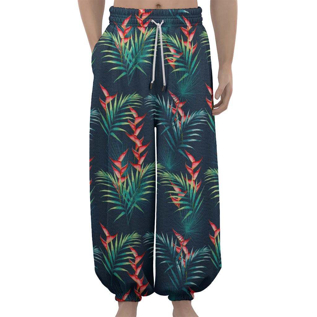 Tropical Plants Hawaii Pattern Print Lantern Pants