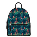 Tropical Plants Hawaii Pattern Print Leather Backpack