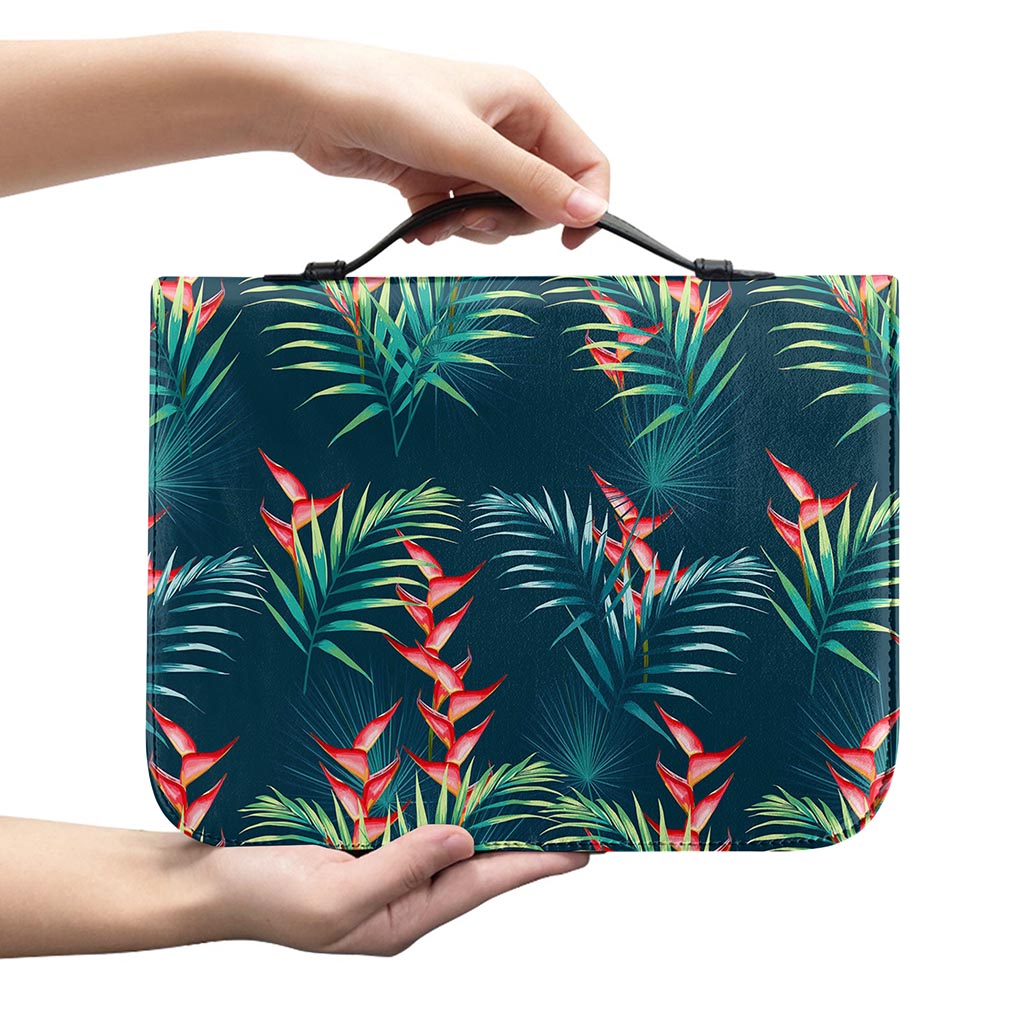 Tropical Plants Hawaii Pattern Print Leather Bible Cover