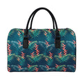 Tropical Plants Hawaii Pattern Print Leather Duffel Bag