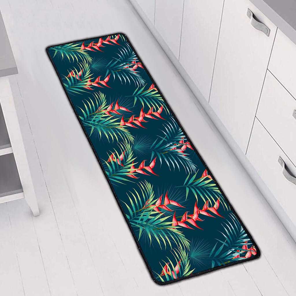 Tropical Plants Hawaii Pattern Print Long Kitchen Mat