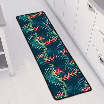 Tropical Plants Hawaii Pattern Print Long Kitchen Mat
