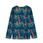 Tropical Plants Hawaii Pattern Print Long Sleeve Short Coat