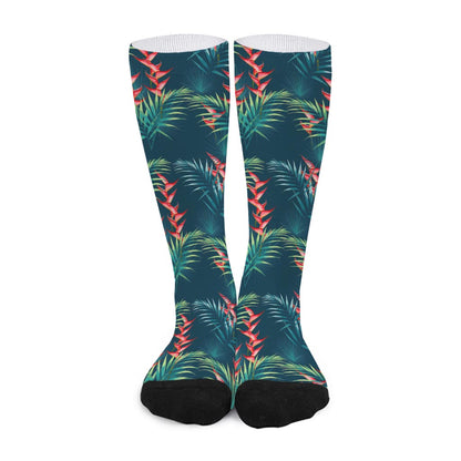 Tropical Plants Hawaii Pattern Print Long Socks