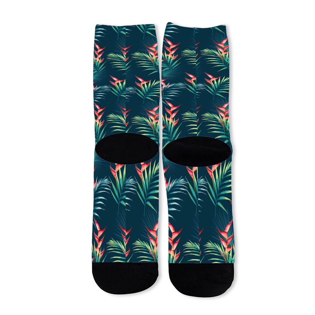 Tropical Plants Hawaii Pattern Print Long Socks