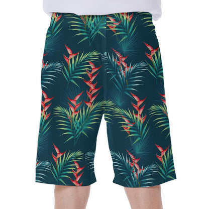 Tropical Plants Hawaii Pattern Print Men's Beach Shorts