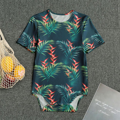 Tropical Plants Hawaii Pattern Print Men's Bodysuit