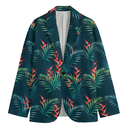 Tropical Plants Hawaii Pattern Print Men's Cotton Blazer