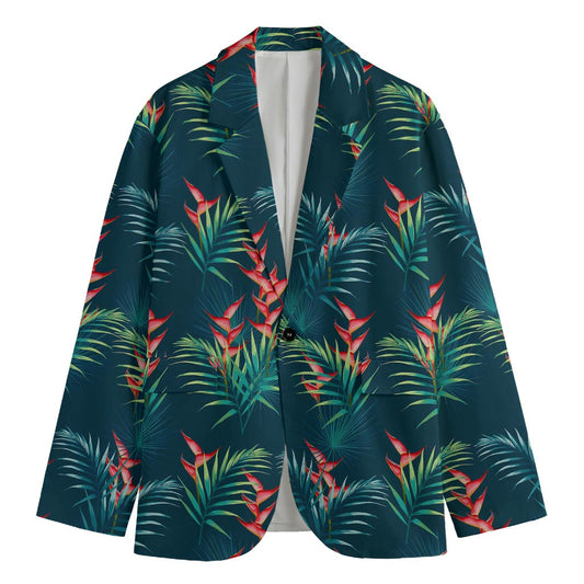 Tropical Plants Hawaii Pattern Print Men's Cotton Blazer