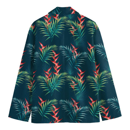 Tropical Plants Hawaii Pattern Print Men's Cotton Blazer