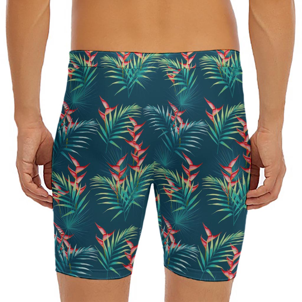 Tropical Plants Hawaii Pattern Print Men's Long Boxer Briefs