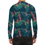 Tropical Plants Hawaii Pattern Print Men's Long Sleeve Rash Guard