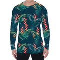 Tropical Plants Hawaii Pattern Print Men's Long Sleeve T-Shirt