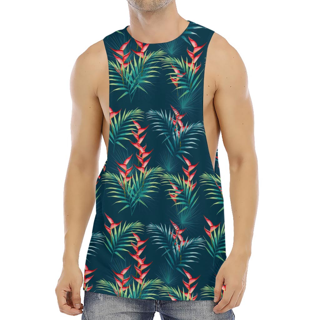 Tropical Plants Hawaii Pattern Print Men's Muscle Tank Top