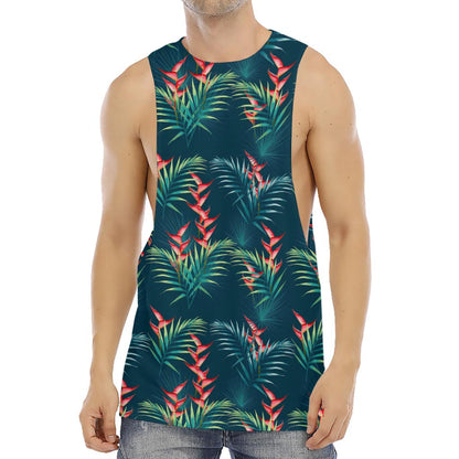 Tropical Plants Hawaii Pattern Print Men's Muscle Tank Top