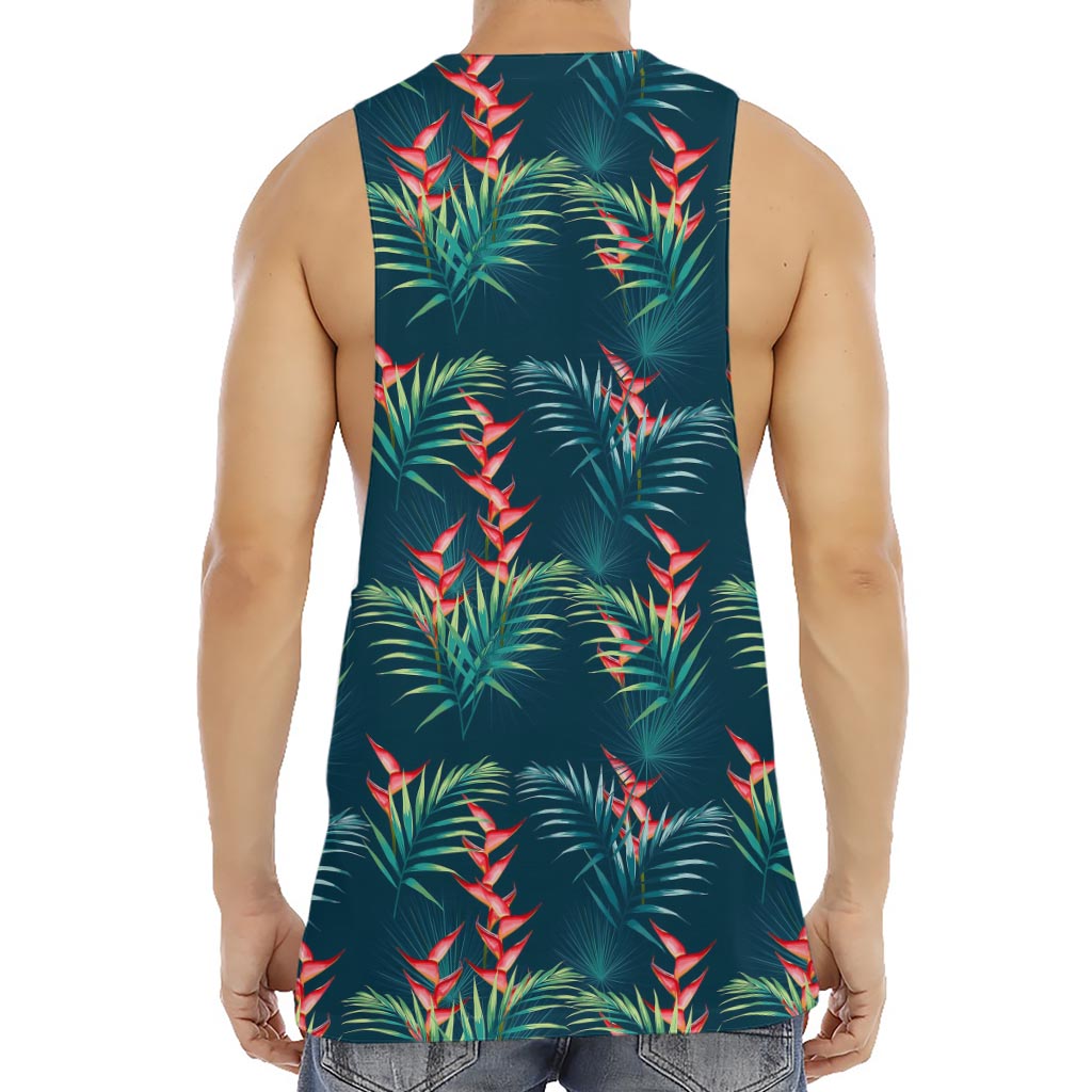 Tropical Plants Hawaii Pattern Print Men's Muscle Tank Top