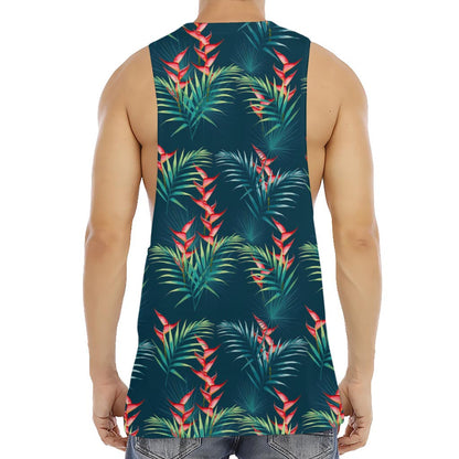 Tropical Plants Hawaii Pattern Print Men's Muscle Tank Top