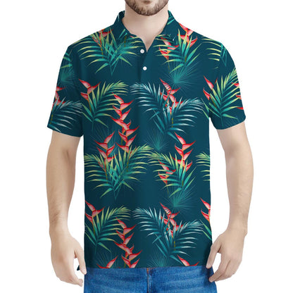 Tropical Plants Hawaii Pattern Print Men's Polo Shirt