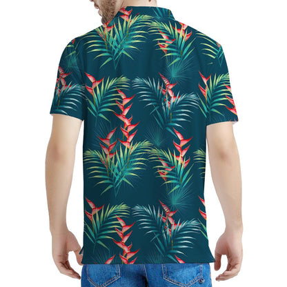 Tropical Plants Hawaii Pattern Print Men's Polo Shirt