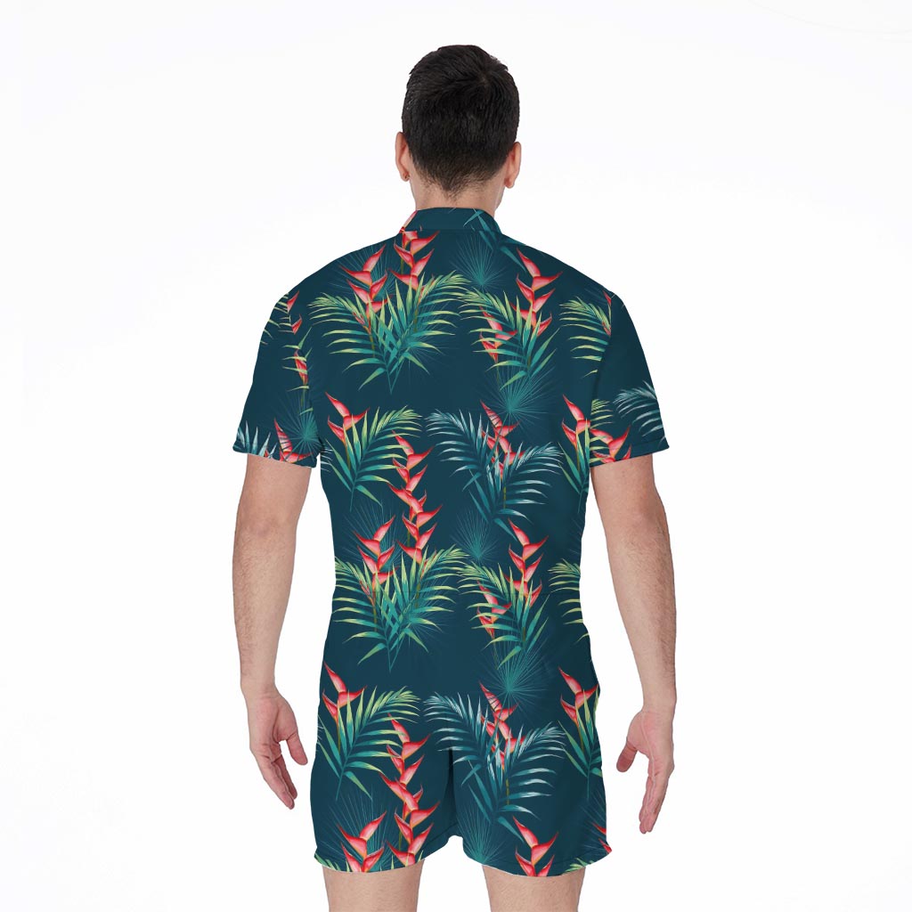 Tropical Plants Hawaii Pattern Print Men's Rompers