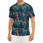 Tropical Plants Hawaii Pattern Print Men's Short Sleeve Rash Guard