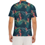Tropical Plants Hawaii Pattern Print Men's Short Sleeve Rash Guard