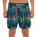 Tropical Plants Hawaii Pattern Print Men's Split Running Shorts