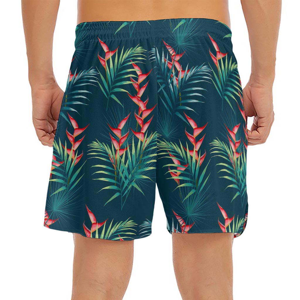 Tropical Plants Hawaii Pattern Print Men's Split Running Shorts