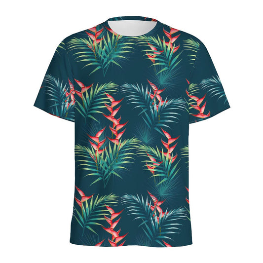 Tropical Plants Hawaii Pattern Print Men's Sports T-Shirt