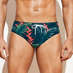 Tropical Plants Hawaii Pattern Print Men's Swim Briefs