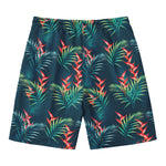 Tropical Plants Hawaii Pattern Print Men's Swim Trunks