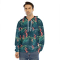 Tropical Plants Hawaii Pattern Print Men's Velvet Pullover Hoodie