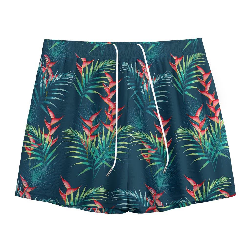 Tropical Plants Hawaii Pattern Print Mesh Shorts