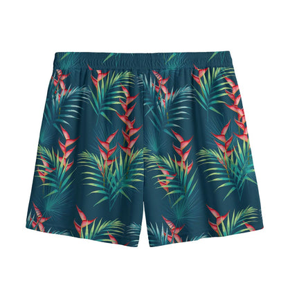 Tropical Plants Hawaii Pattern Print Mesh Shorts