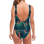 Tropical Plants Hawaii Pattern Print One Piece Swimsuit