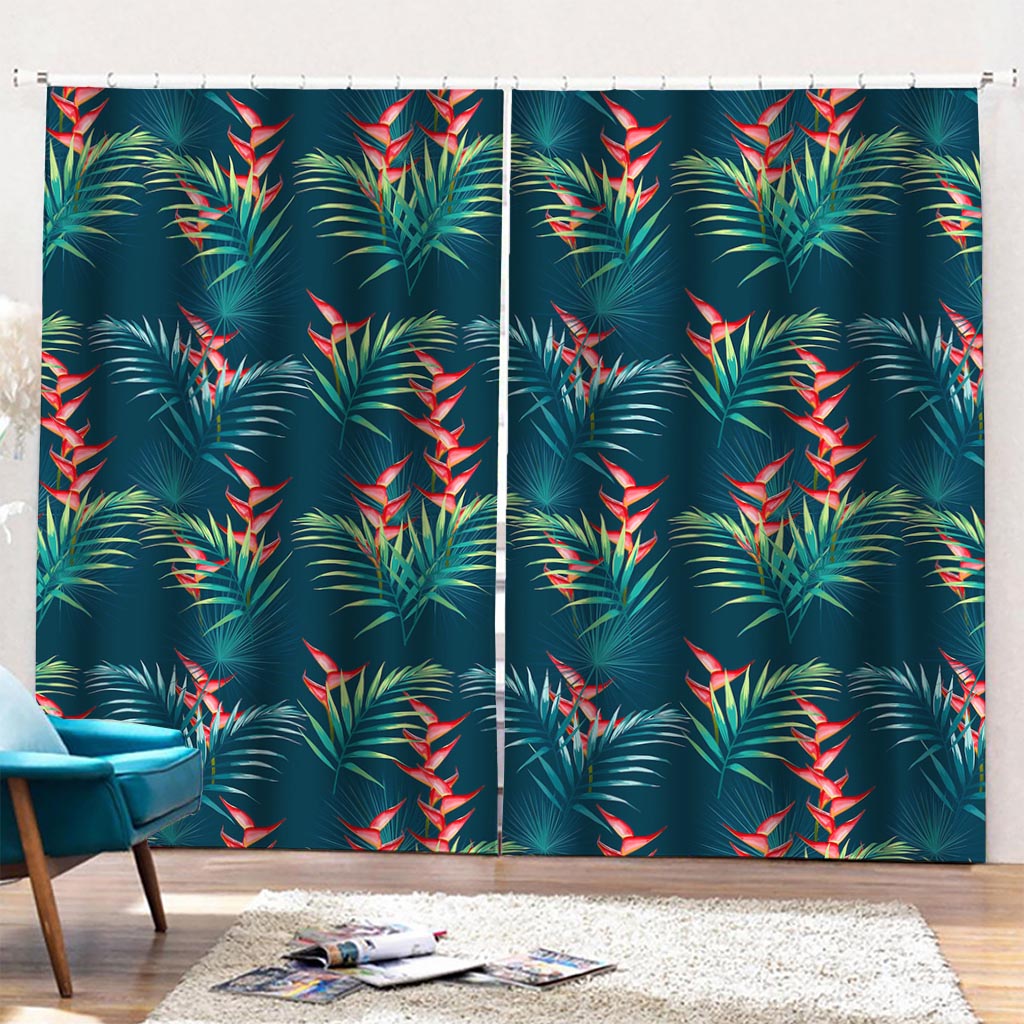 Tropical Plants Hawaii Pattern Print Pencil Pleat Curtains