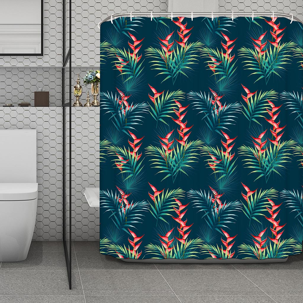 Tropical Plants Hawaii Pattern Print Polyester Shower Curtain