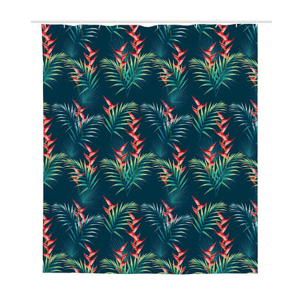 Tropical Plants Hawaii Pattern Print Polyester Shower Curtain