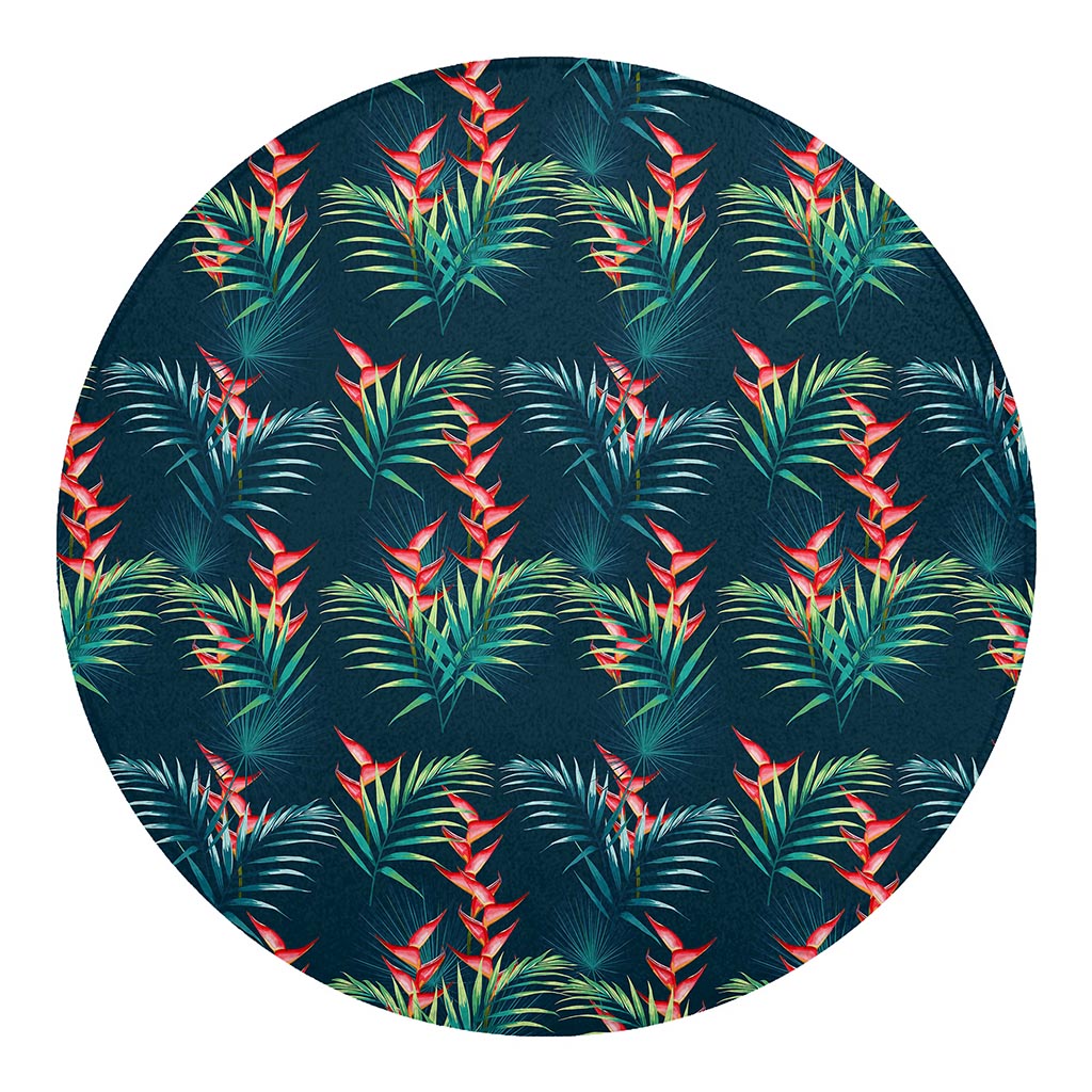 Tropical Plants Hawaii Pattern Print Round Blanket
