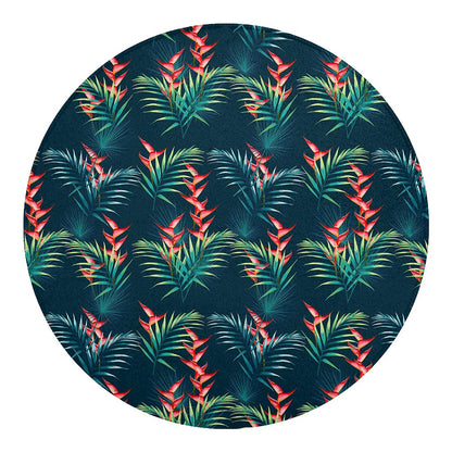 Tropical Plants Hawaii Pattern Print Round Blanket