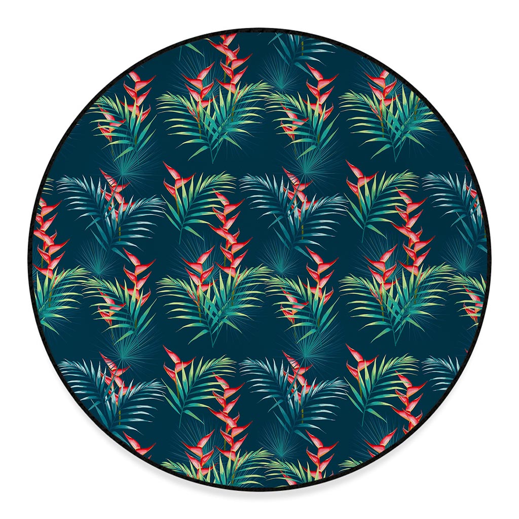 Tropical Plants Hawaii Pattern Print Round Floor Mat