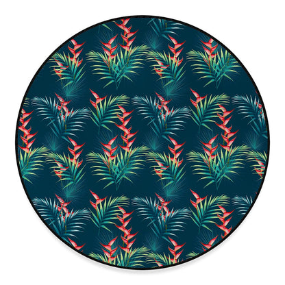 Tropical Plants Hawaii Pattern Print Round Floor Mat